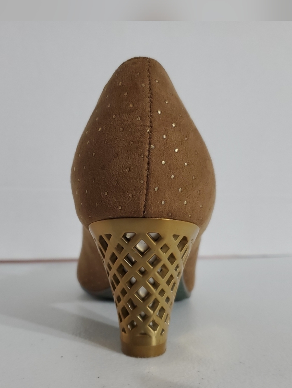 Poetic License Darla's Dream 6.5 Brown Mary Jane Heels Gold Embellishments - Picture 3 of 10